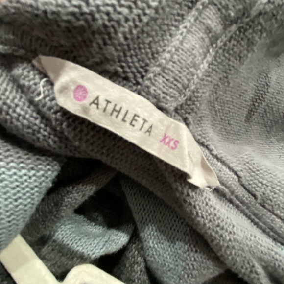 Athleta Striped Long Hoodie Cardigan/ Sweater Draped Open. Size XXS - Picture 5 of 7